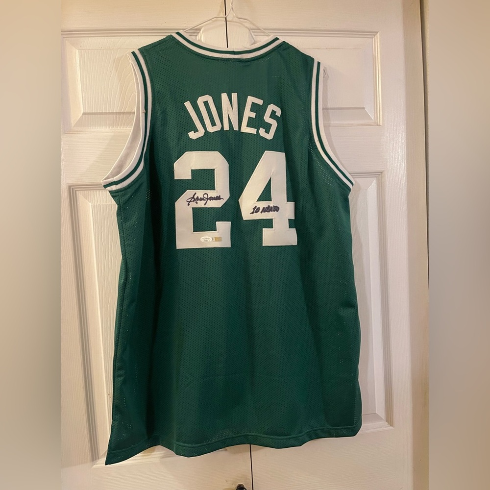 Signed authentic Celtics hall of fame Sam Jones jersey
